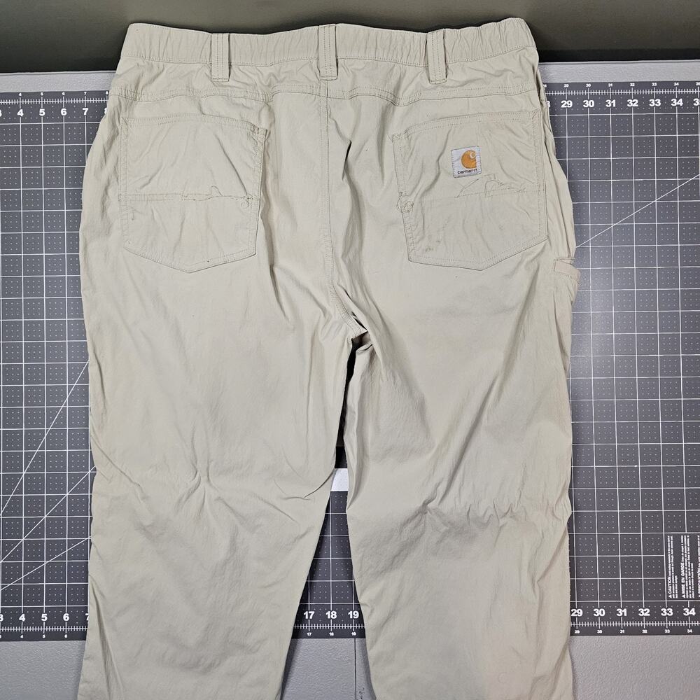 Carhartt Force Pants Mens 38x34 Tan Ripstop Nylon Pocket Work Outdoor Stretch - Picture 8 of 16